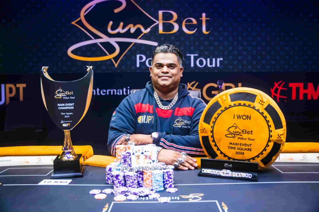 Sugen Singh Triumphs as Champion of the 2024 Sunbet Poker Tour Time Square Main Event